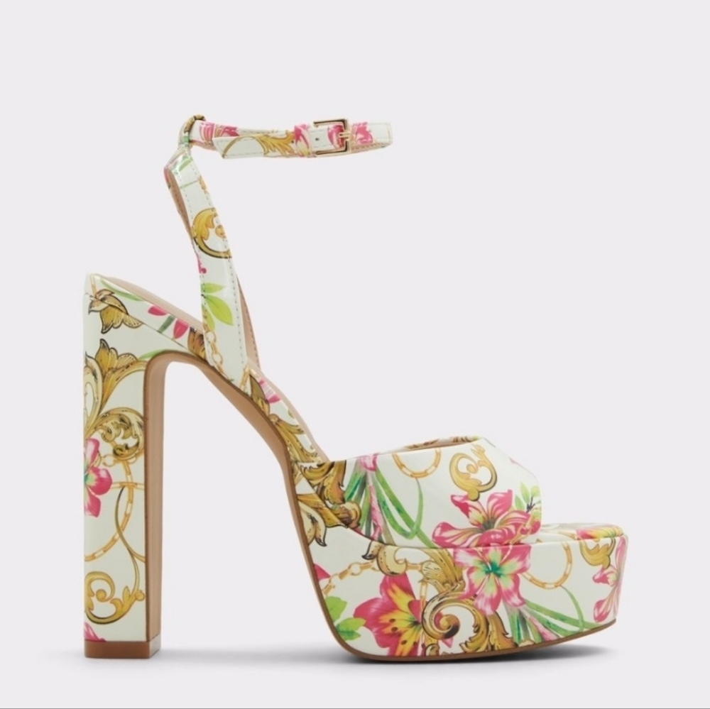 Aldo Patent Floral Heels